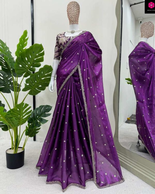 Jimmy Choo Mono Bangalore Saree with Thread & Sequence work JB52