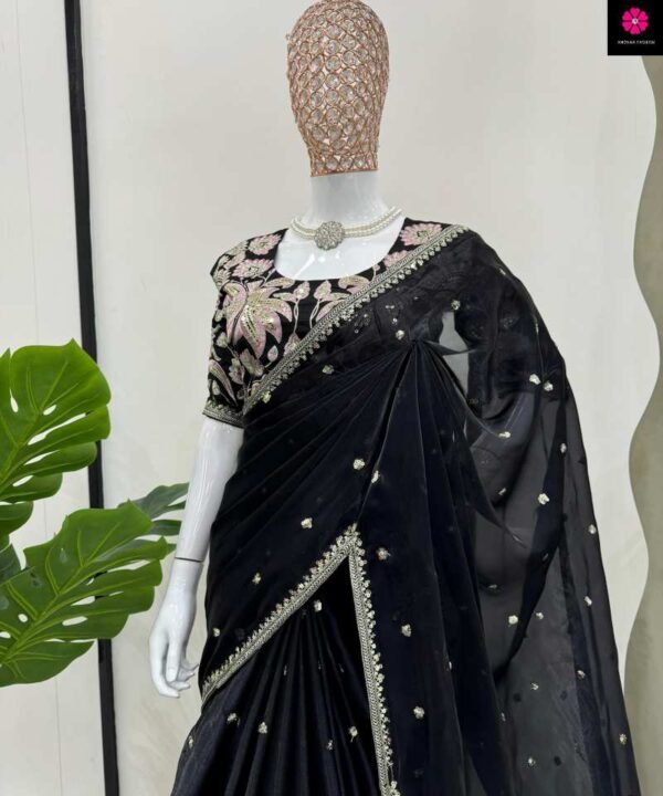 Jimmy Choo Mono Bangalore Saree with Thread & Sequence work JB52b