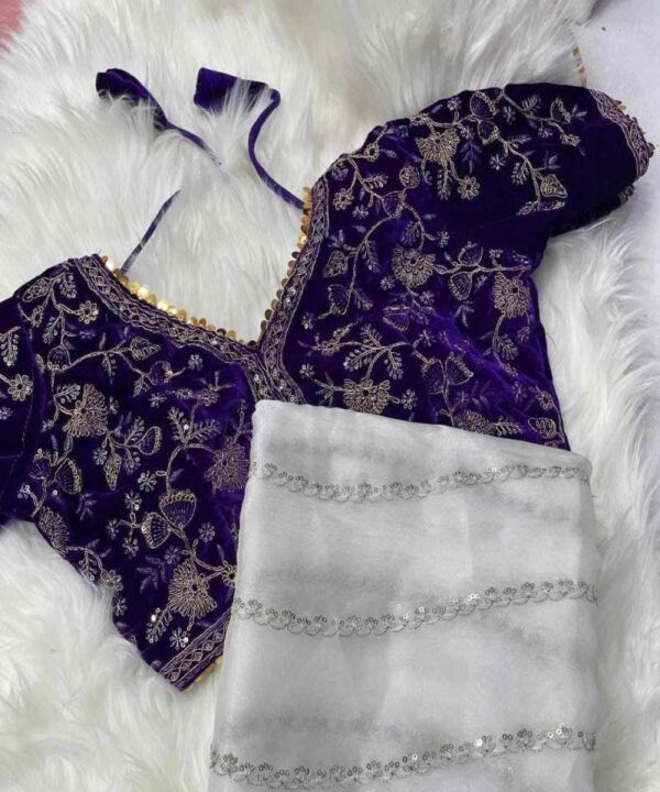 Pure Soft Jimmy Choo Silk Saree With Multi-Thread Sequence JS55 (Copy)