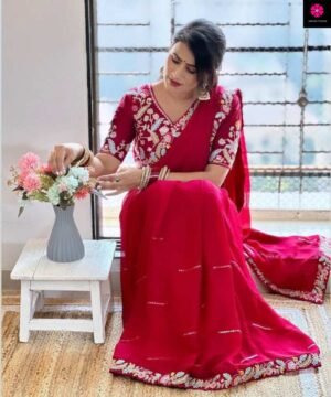 RANGOLI SILK SAREE WITH FANCY EMBROIDERY AND SEQUENCES WORK  RSS01