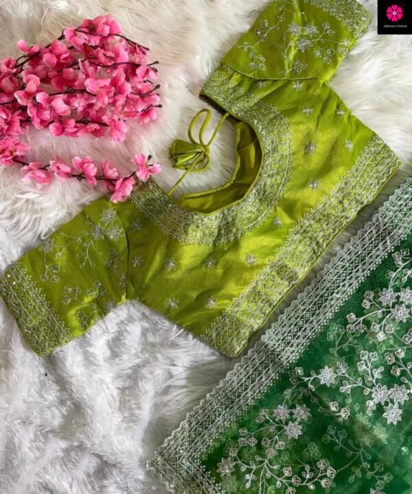 Pure Soft Organza Silk Saree With Heavy Embroidery SO101