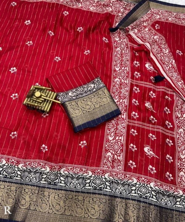 Vibrant new look Pure Delta moss Saree DM112