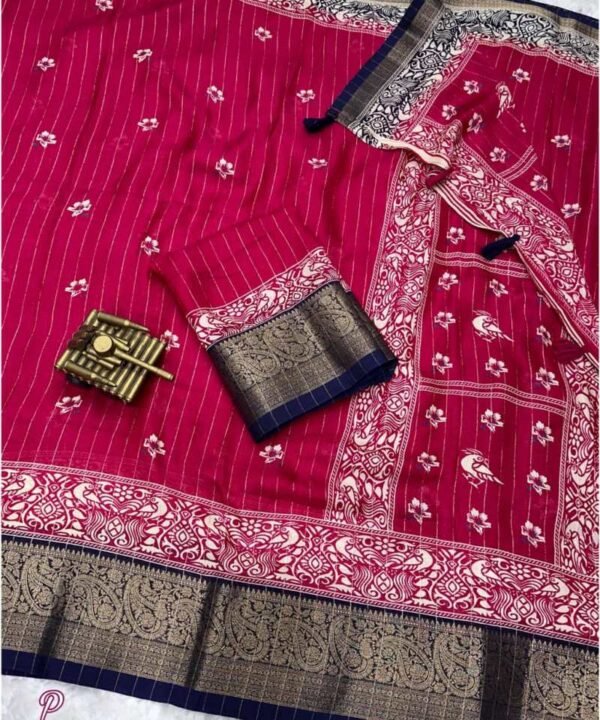 Vibrant new look Pure Delta moss Saree DM111