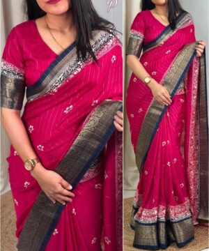 DM111 (8) Vibrant new look Pure Delta moss Saree DM111