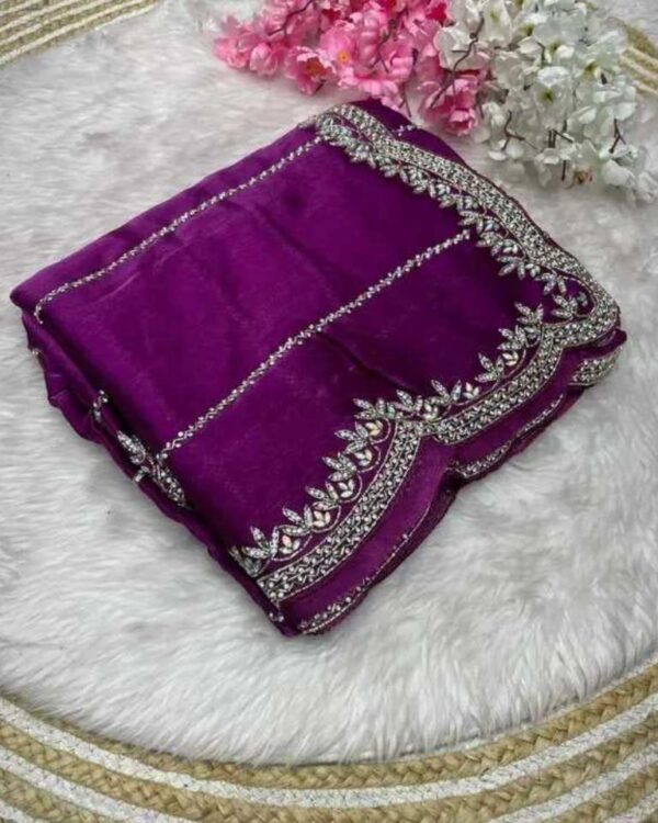 Jimmy Choo Mono Bangalore Saree with Thread & Stone work JB83