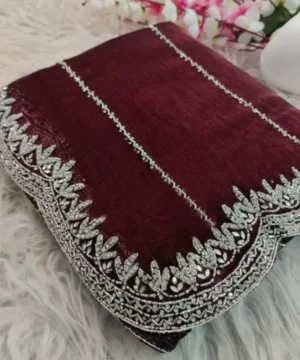 Jimmy Choo Saree With Beautiful Khatli Cut Dana Handwork JK52