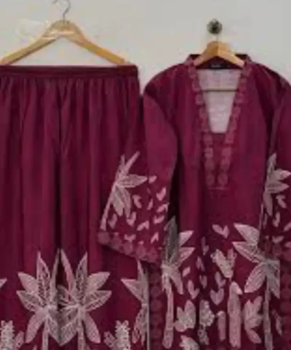 RM04 (1) Premium Digital Print Two Piece | Cotton Silk Kurti & Pant Set RM04