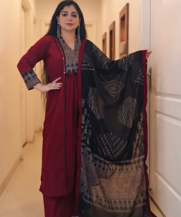 1764341702_L_3 Premium Readymade Cotton Three Piece | Digital Print Orna RC 21