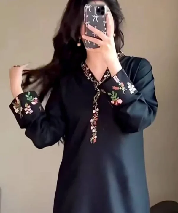 CE01 (1) Premium Cherry Fabric Two Piece | Full Body Embroidery Work CE01