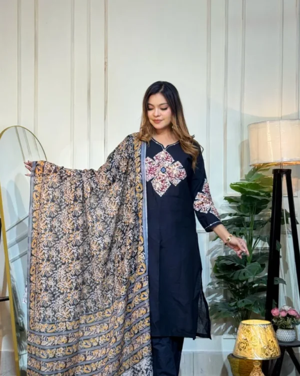 Premium Cotton Digital Print Three Piece DC22