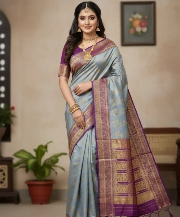 kashmiri Work Katan Saree KK01