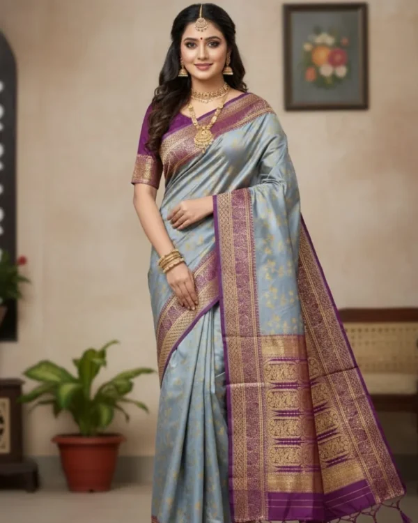 kashmiri Work Katan Saree KK01