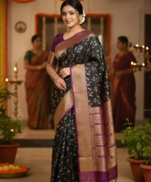 kashmiri Work Katan Saree KK02