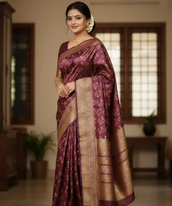 KK (3) kashmiri Work Katan Saree KK03