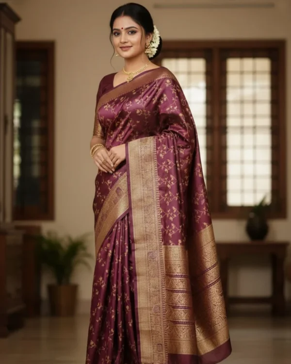 kashmiri Work Katan Saree KK03