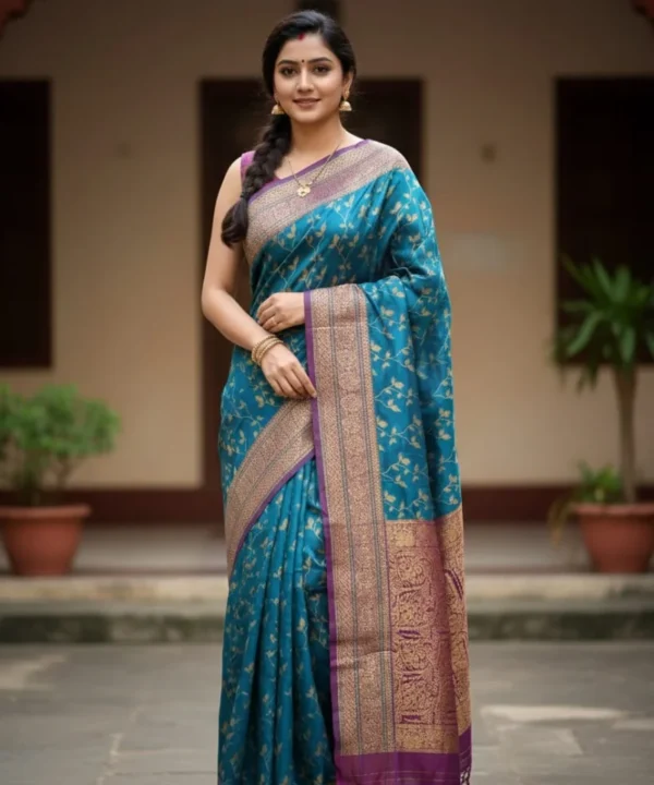 KK (5) kashmiri Work Katan Saree KK05