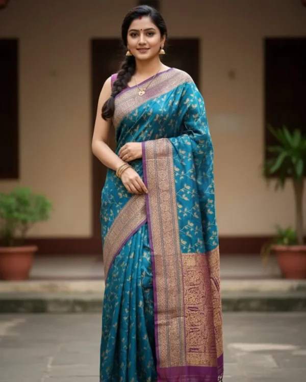 kashmiri Work Katan Saree KK05