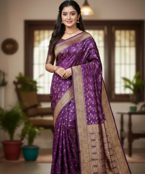 kashmiri Work Katan Saree KK06