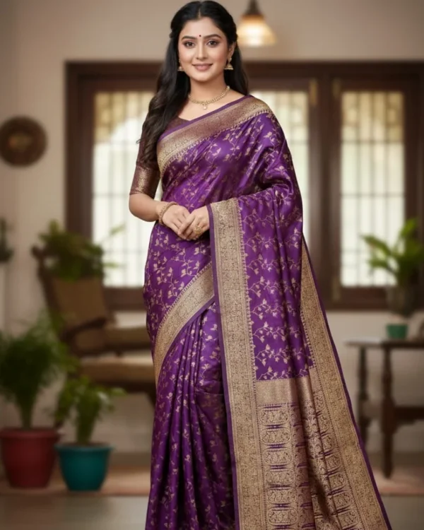 kashmiri Work Katan Saree KK06