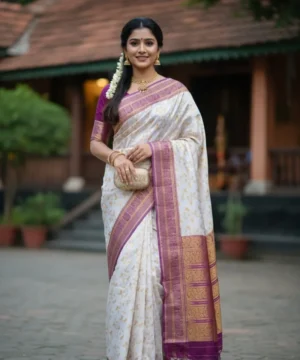 kashmiri Work Katan Saree KK07