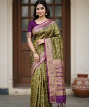 kashmiri Work Katan Saree KK08