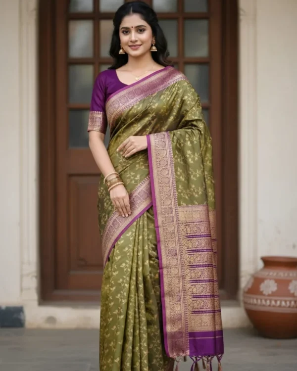 kashmiri Work Katan Saree KK08