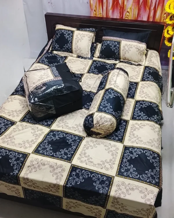 Premium Winter Comforter Set (5 Pieces) | King Size Bed Sheet & Bolster Cover PC08