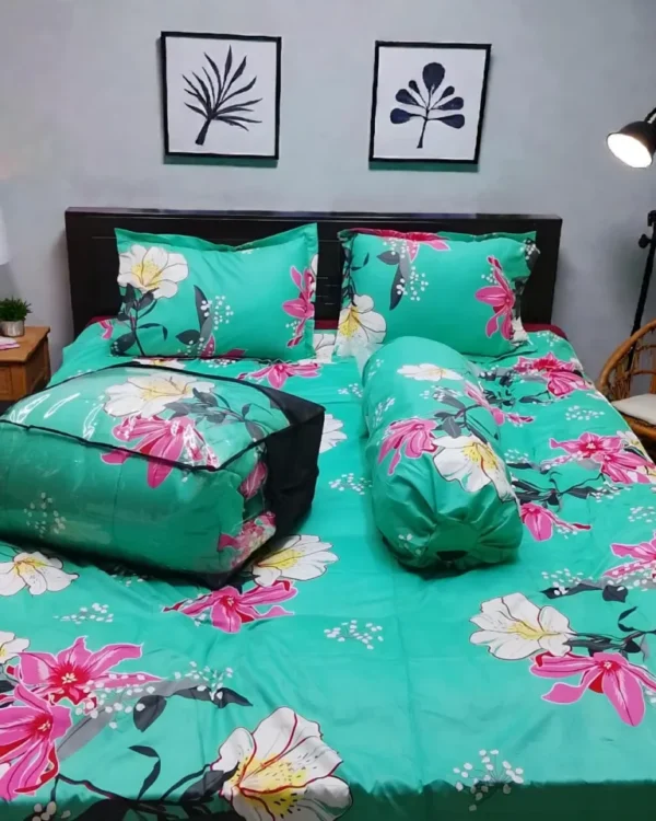 Premium Winter Comforter Set (5 Pieces) | King Size Bed Sheet & Bolster Cover PC09