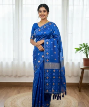 Half Silk Jamdani Print Saree SJ02