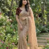 Soft Fandy Satin Saree With Heavy Embroidery and Sequence Work SF31