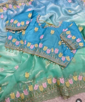 Soft Fendy Embroidered Saree with Designer Blouse SF34