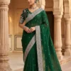 Pure Crystal Silk Jimmy Choo Saree With Sequence &  Embroidered Work JC33