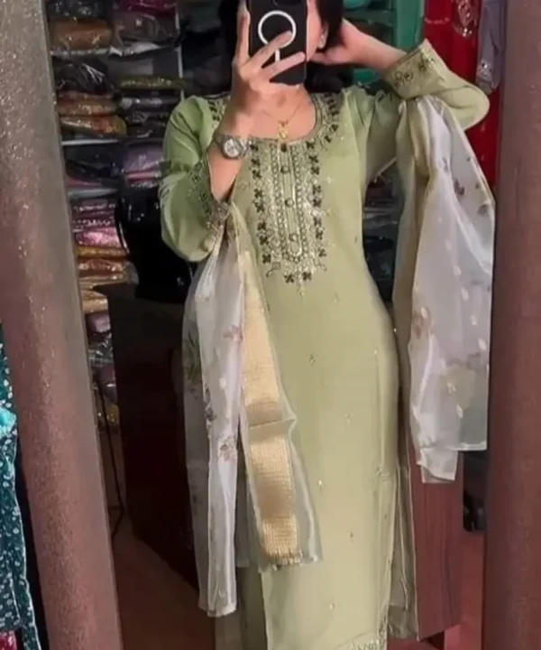 Readymade Embroidery Cotton Three Piece CE202602