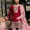 Soft Georgette with sequin embroidery three-piece SG100