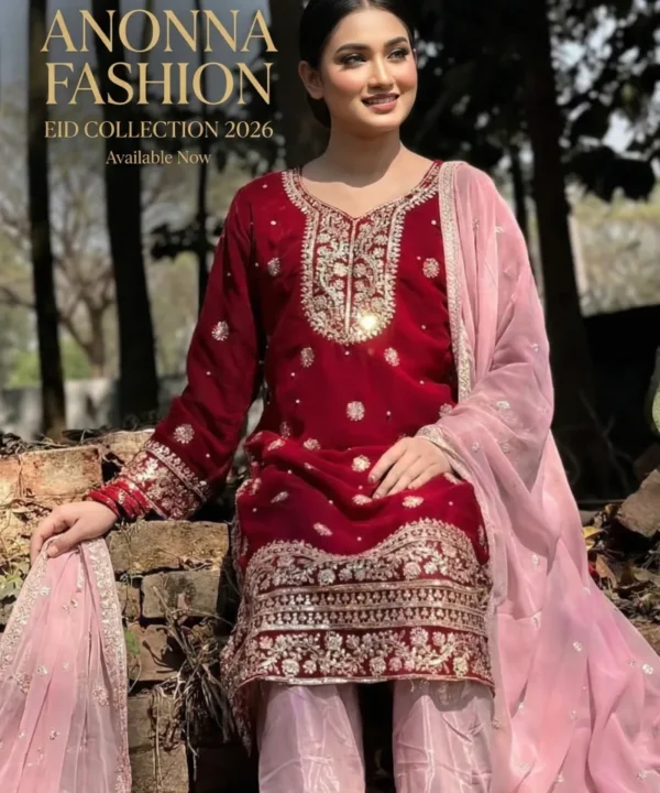 Soft Georgette with sequin embroidery three-piece SG100