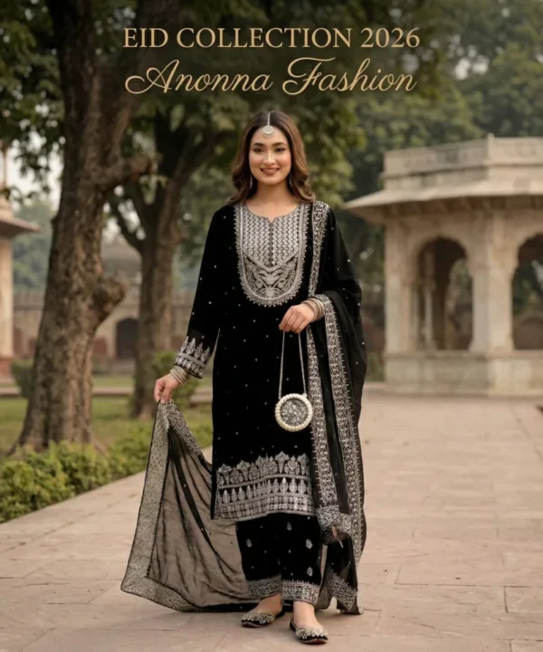 Soft Georgette with sequin embroidery three-piece SG101