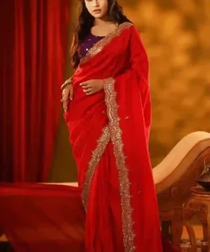 Jimmi Choo Silk Saree with Sequence Work