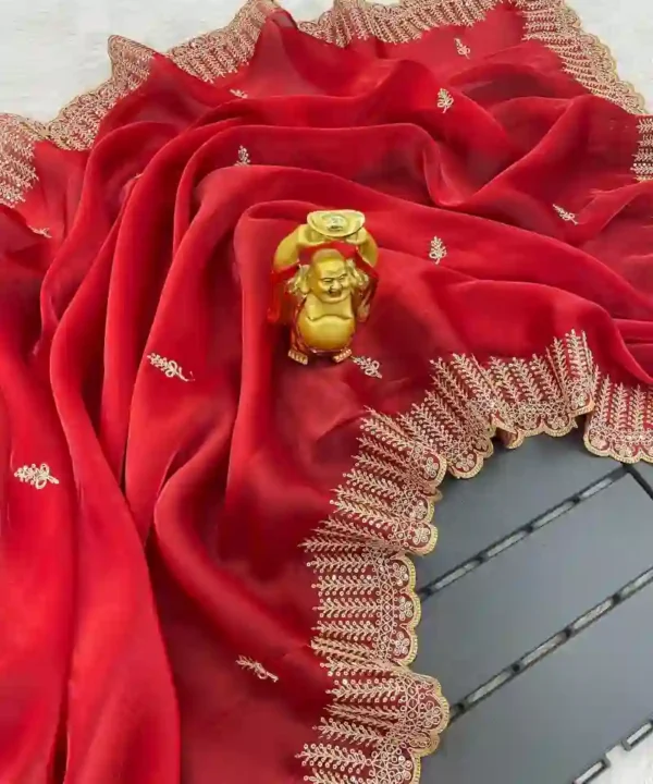 Jimmi Choo Silk Saree with Sequence Work
