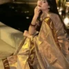 Lama Silk Saree With Contrast Border