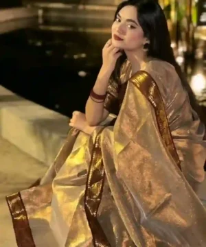 Lama Silk Saree With Contrast Border
