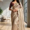 Pure Soft Chiffon Fabric With Amazing Embroidery Saree
