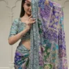 Premium Soft Chinnon Silk Saree Gold Zari & Hand Real Mirror Work (1) Premium Soft Chinnon Silk Saree | Gold Zari & Hand Real Mirror Work