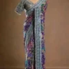 Premium Soft Chinnon Silk Saree Gold Zari & Hand Real Mirror Work (4) Premium Soft Chinnon Silk Saree | Gold Zari & Hand Real Mirror Work