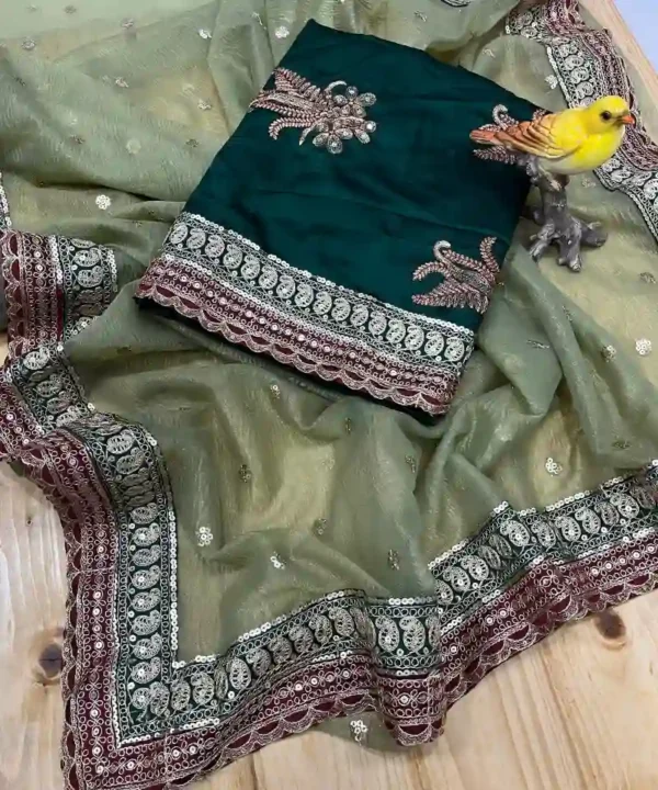 Heavy Twill Banarasi Crush Silk saree