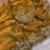 Beautiful Frendy Chiffon Sequence Work Saree | Heavy Sequins Blouse (Unstitched)