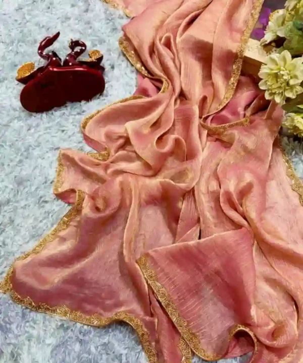 Bollywood Trending Satin Chiffon Saree | Rich Elegant Lace Border