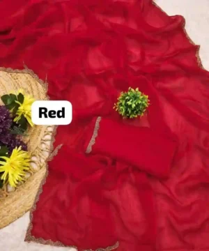 Bollywood Trending Satin Chiffon Saree | Rich Elegant Lace Border