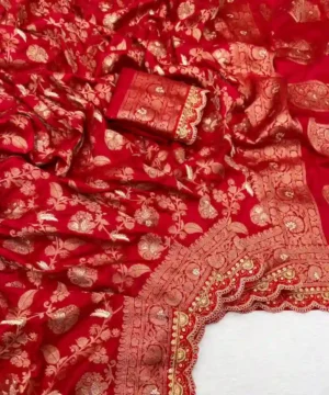 Designer Pure Khadi Dolla Cotton Saree | Sabyasachi Scallop & Kanchi Border
